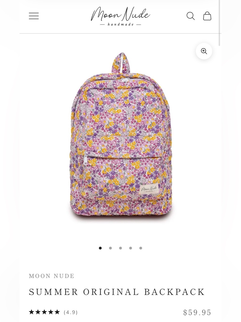 Moon Nude Summer backpack